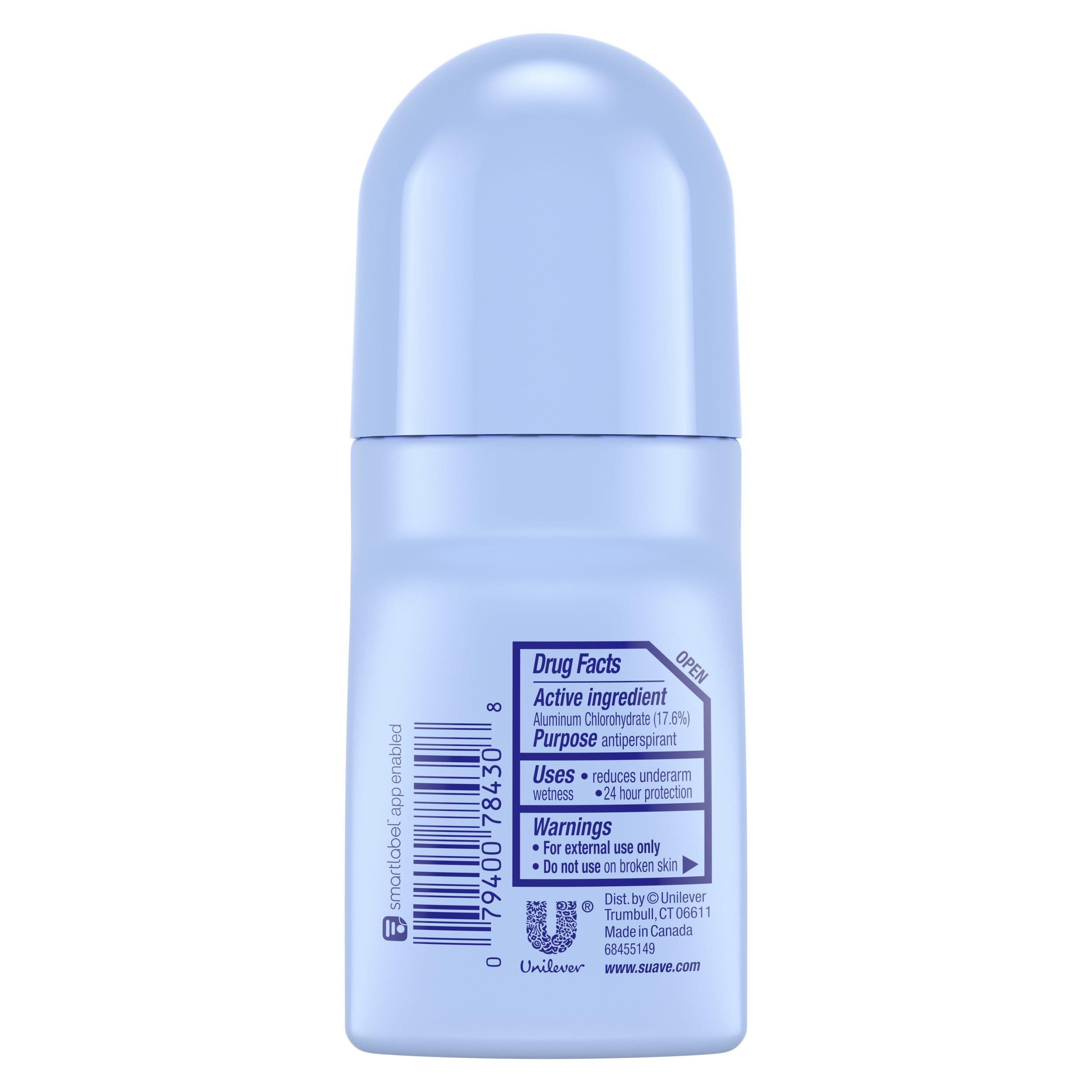 Suave Deodorant 2.7 Ounce 24Hr Powder Roll-On (79ml) (2 Pack)